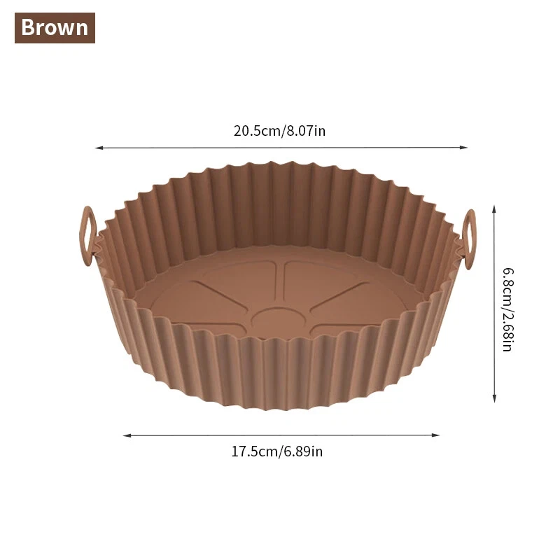 Air Fryer Silicone Pot Round Reusable Air Fryers Oven Baking Tray