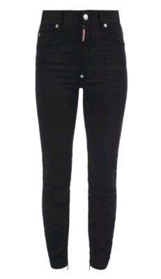 Dsquared2 High Waist Twiggy Jeans In Black Zippered Ankle IT 40 US 4 (V1