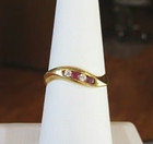 18K 750 Red Spinel Gold Band Ring Size 7.25 [R93] — photo 1