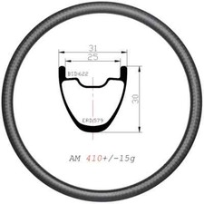29er Mtb Am Bicycle Carbon Rim Tubeless 30mm Depth Ud 3k 12k Matte Glossy 24-36h