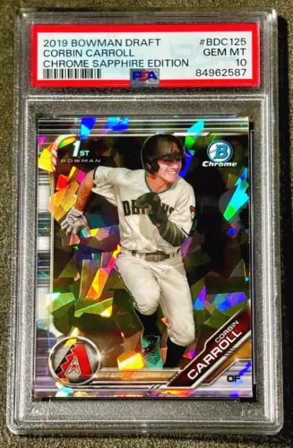 2019 CORBIN CARROLL Bowman Draft Sapphire PSA-10 GM  #BDC-125 