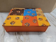 Vtg Fabric Covered Stationary, Sewing Box, Storage, Decor, Floral Design