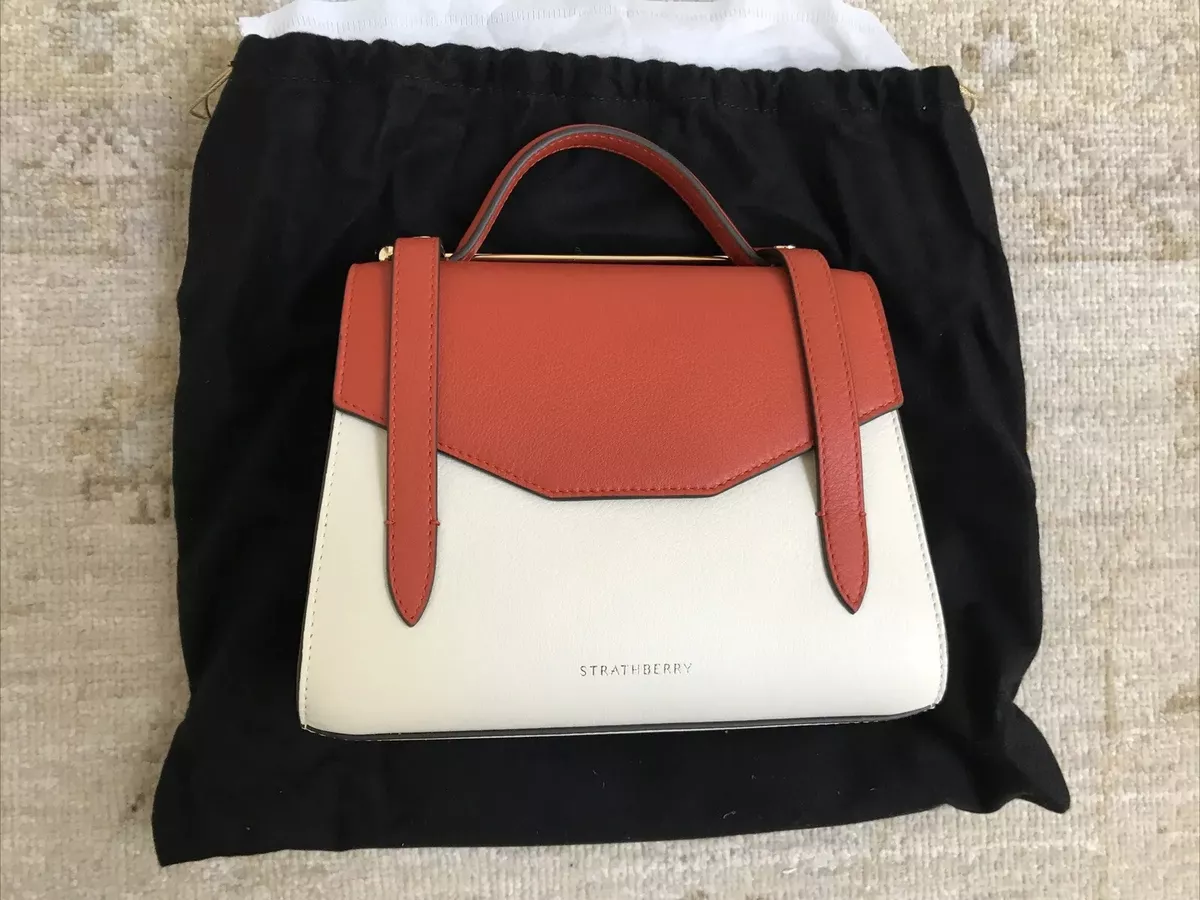 Strathberry Allegro Mini Bi Colour Leather Vanilla Maple BNWT In Box