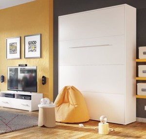 schrankbett wandbett klappbett vertikal cp01 140x200 led weiss eiche farbauswahl ebay