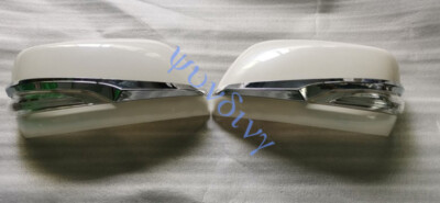 >For Lexus LX570 2007-11 Pearl White Side Mirror Cover w/Turn Signal Light Strim