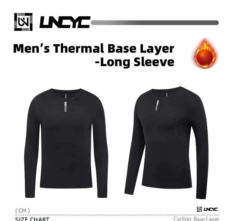 Hombres Ciclismo Capas Base Invierno Bicicleta Camiseta Interior Térmica Polar Manga Larga Foto 4 de 4