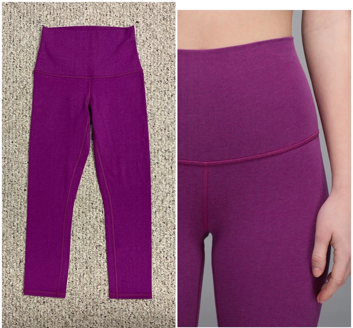 Lululemon Wunder Under Crop Sz 4 Ultraviolet Plum Magenta Bright Vivid  Purple