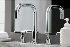 3 hole Kingston brass widespread polished chrome bathroom faucet lever handles