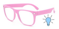 KIDS BLUE LIGHT GLASSES PINK ANTI BLUE RAY CLEAR LENS GAMING COMPUTER W/TESTER