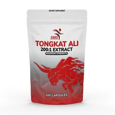 100 PILLS TONGKAT LONGJACK PASAK 100% PURE ROOT GRADE A EXTRACT 200:1 CAPSULES