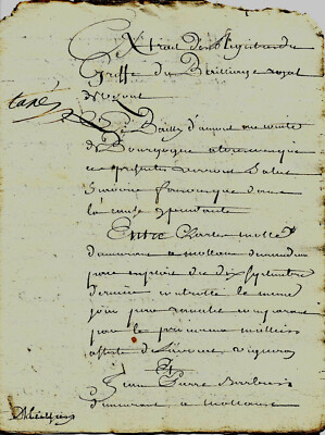 1779 Jugement manuscrit rendu à Vesoul MOLLE contre BARBIER CHEVASSU de Mollans