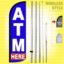ATM - Windless Swooper Flag Kit 15' Feather Banner Sign bz-h