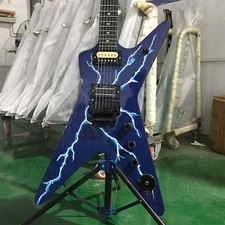 Lightning Electric Guitar 6 String 2H Pickups Floyd Rode Bridge HPL Fretboard