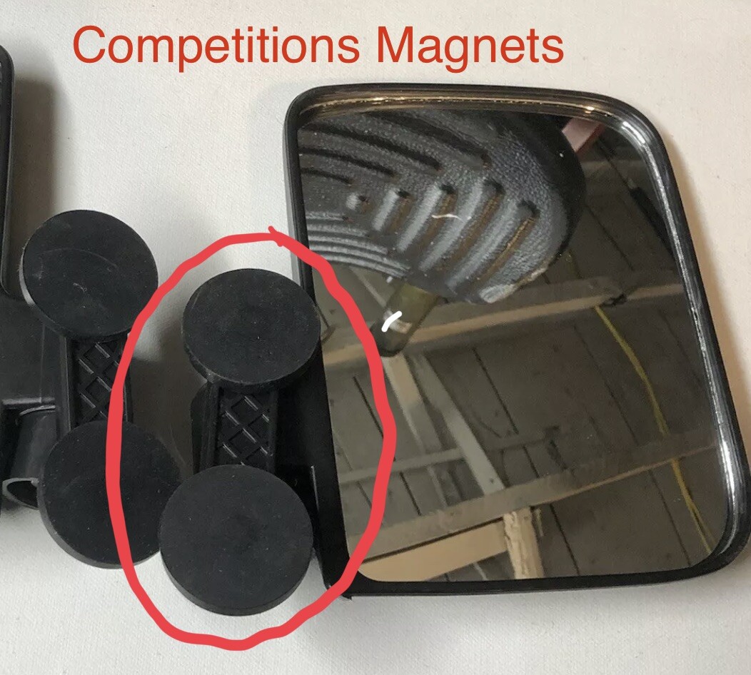 Pair Of Rubber Coated Magnetic Mirrors For Skid Steers, Tractors (Fits Kubota, John Deere, Bobcat)