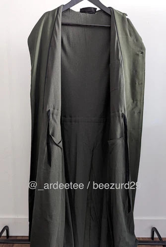*NWT* HAIDER ACKERMANN AZURITE SILK JERSEY LONG COAT $3,000 (GREEN/KHAKI 48) image 7