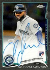 Abraham Almonte autographed baseball card 2014 Topps Chrome #12 Rookie Certified