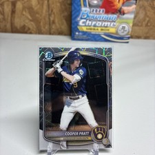 2025 Bowman Chrome Draft Cooper Pratt Laser Refractor BDC-157 Milwaukee Brewers