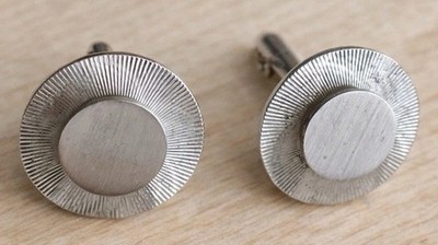 Vintage Flying Saucer Cufflinks · Sterling Silver · LaMode · UFO MCM Architect
