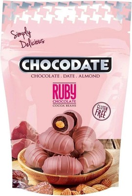 Chocodate Exclusive Ruby Handmade Treat Rich Silky Chocolate Pouch 90g