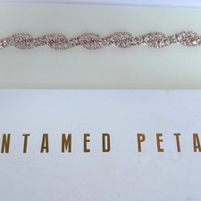Untamed Petals Rose Gold Rhinestone Bridal Belt Sash
