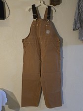 Nw/ot Carhartt Men's Bib Overhauls Size 40x30 In Firm Duck Brown