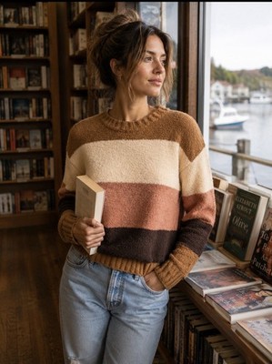 Thread & Supply Cozy Striped Sweater Large
