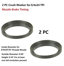 2PCS Set Steel Crush Washer for 3/4x24 TPI Threaded Muzzle Brake Timing