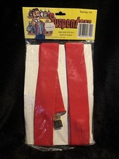 Red Clown Suspenders Elastic Fancy Dress Up Halloween Rubie's Costume One Size