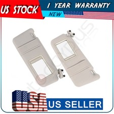 Sun Visors Pair LEFT + RIGHT Beige Plush Cloth W/Sunroof For 06-08 TOYOTA CAMRY
