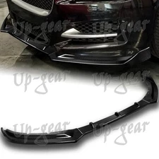 For 2016-2019 Jaguar XE Real Carbon Fiber Front Bumper Splitter Spoiler Lip Kit