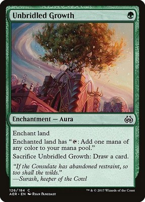 Unbridled Growth Foil Aether Revolt 126 NM MTG