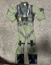US Air Force Coverall Flyers Kids Jump Suit Size 7-8 Adjustable Green Teetot