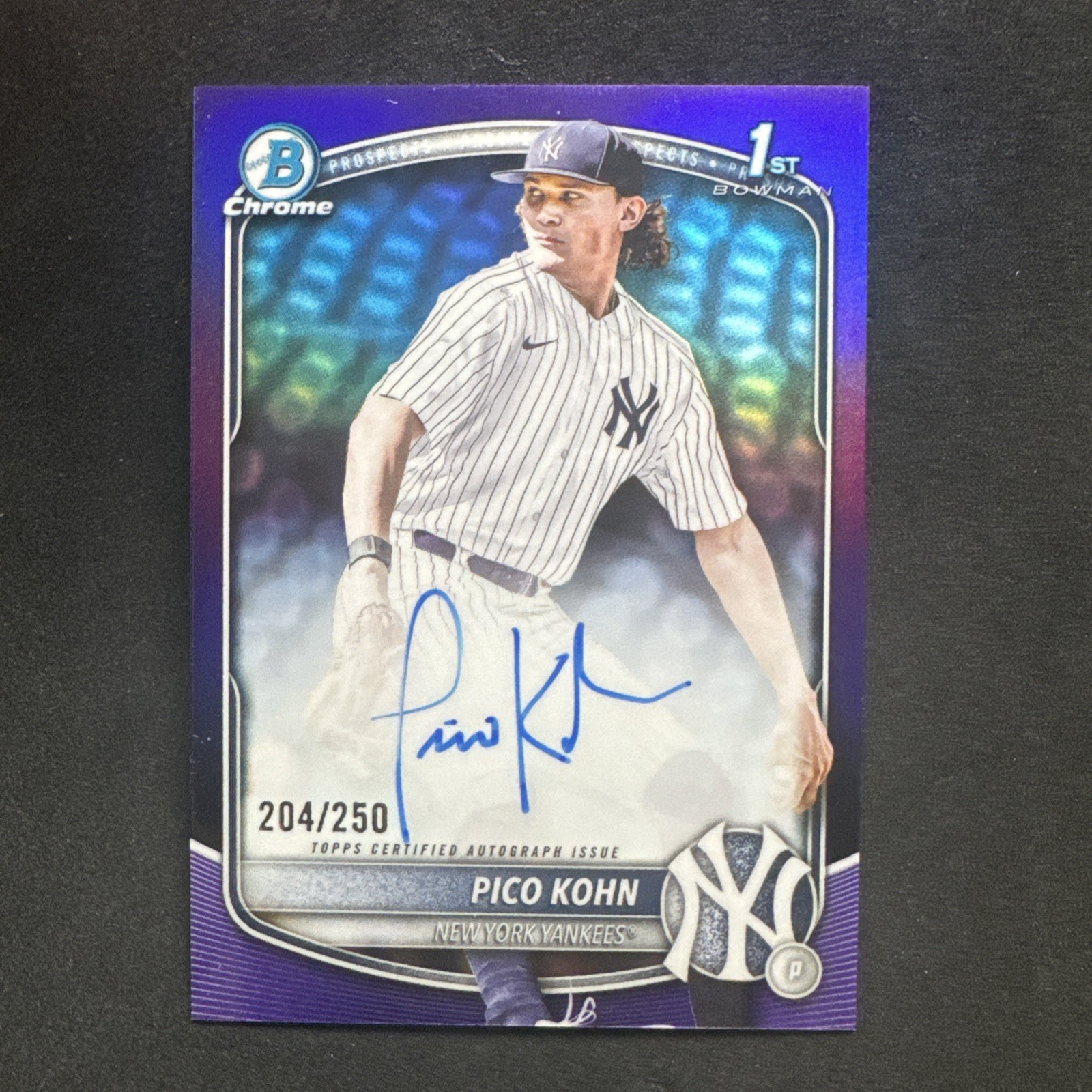 2025 Bowman Draft Pico Kohn Chrome Auto 1st Prospect Purple Refractor /250
