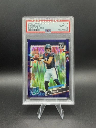 2023 Panini Donruss Optic C.J. Stroud Rated Rookie #244 Purple Shock PSA 10