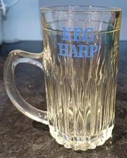 Vintage 1960s Keg Harp Lager Half Pint Glass Tankard.