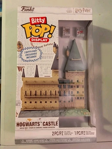 New! Funko POP! Bitty Harry Potter Hogwarts Castle Display  With 2 Bitty Pops