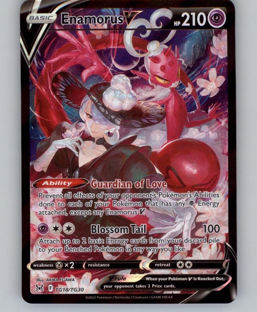 Enamorus V TG18/TG30 Holo V Rare Lost Origin Trainer Gallery Pokemon Near Mint