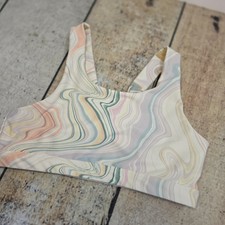 Old Navy Active Girls' sports bra, pastel marble swirl Pattern, XL 14-16