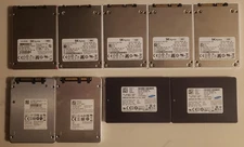 LOT OF 9 SAMSUNG / SK HYNIX / LITE-ON  128GB SATA SSD SOLID STATE HARD DRIVES