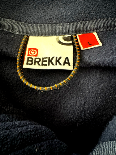BREKKA Men’s L Navy Blue Full Zip Fleece Jacket Pockets&Logos Designed In Italy - Bild 4 von 16