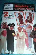 SIMPLICITY TODDLER BUNNY ANGEL MOUSE JESTER PATTERN 7984 SIZE 1-4 FROM 1982