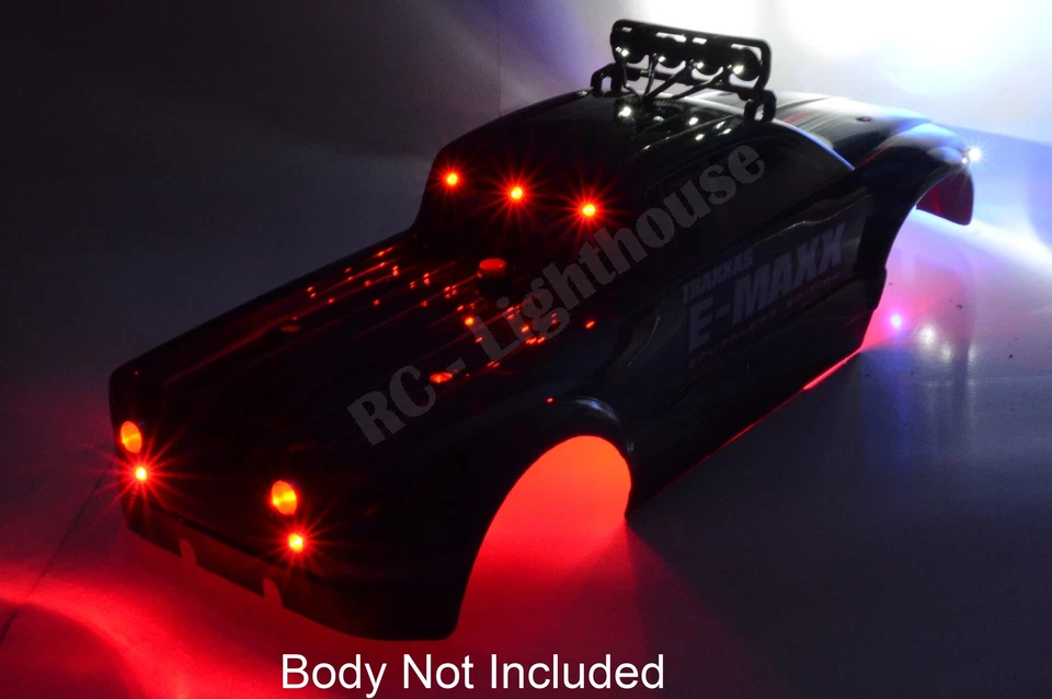 RC LED Light Set for Traxxas E-Maxx, Stampede E-Revo or HPI FLUX, Savage #20 BLK - Image 4 of 4