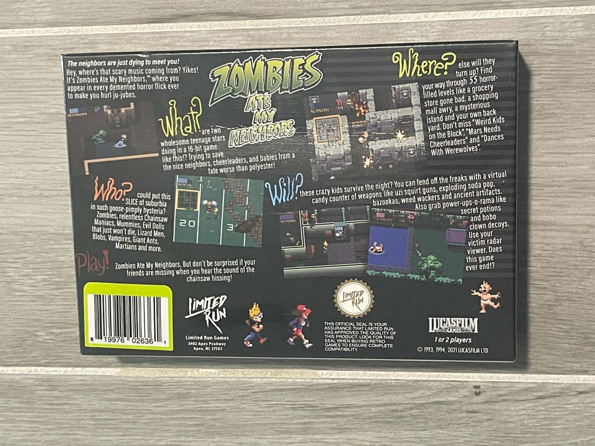 Limited Run ZOMBIES ATE MY NEIGHBORS (SNES) Standard Transparent