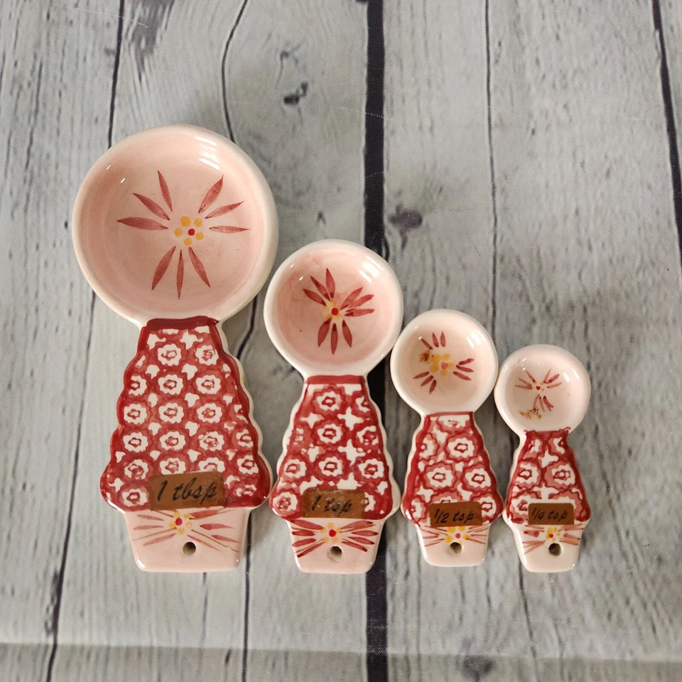 Temp-Tations by Tara Old World Set of 4 Measuring Spoons Orange Rust Brown - Image 2 of 4