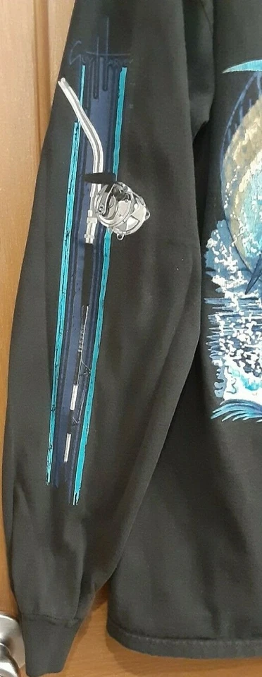 Camiseta Guy Harvey Original Azul Manga Larga Azul Marlín Pesca en Mar Profundo Talla M Foto 4 de 4