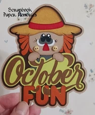 Premade paper piece, scrapbook, Fall, Autumn, October Fun Title, Fall Colors 