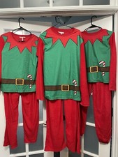 Family PJ Long Sleeve Christmas Holiday Elf 2 Pc Suit Set - Kid XL Women S Men L