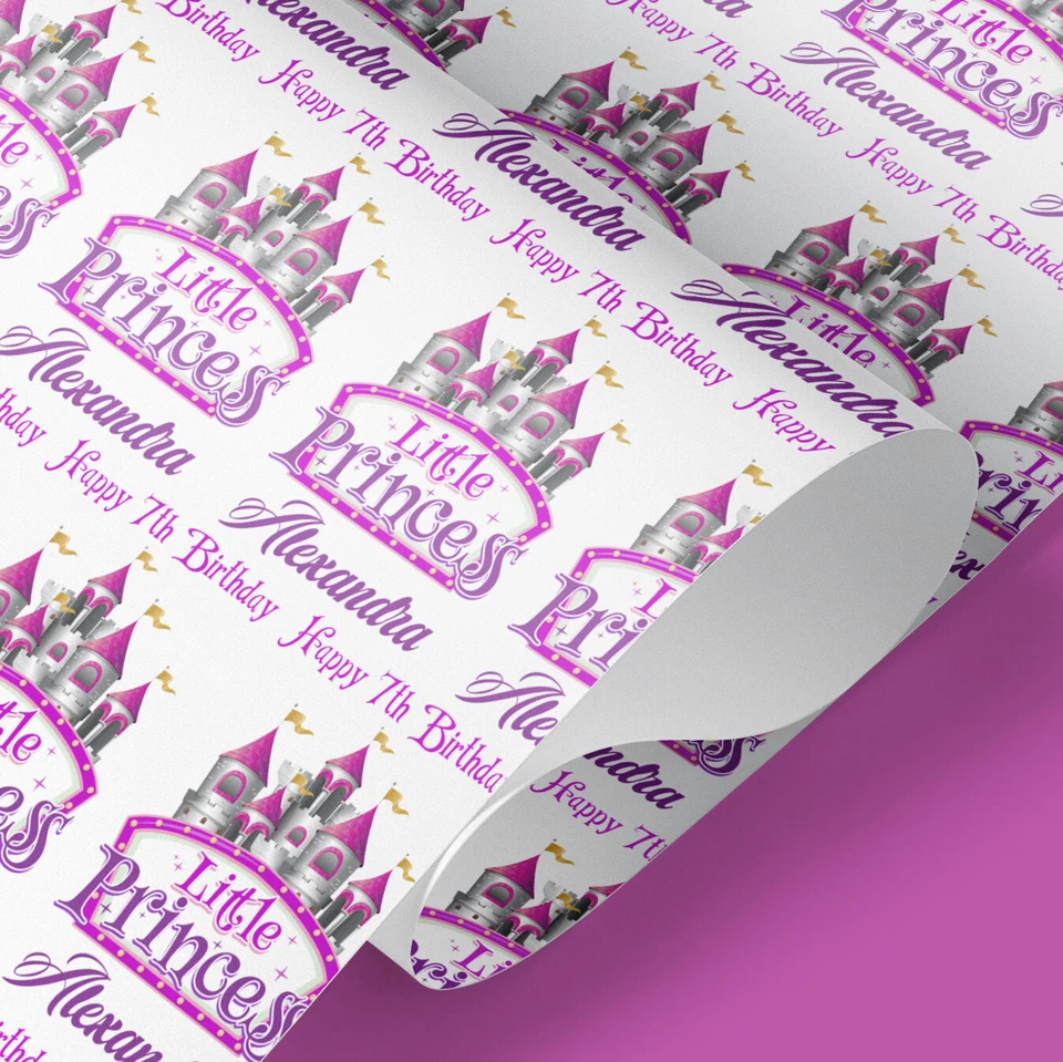 Little Princess Castle Personalised Wrapping Paper – Fairytale Gift Wrap - Image 3 of 4