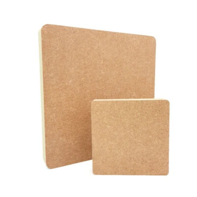 Independiente Cuadrado Redondeado Forma de Madera MDF Madera Artesanal Blanco 18mm Formas Básicas