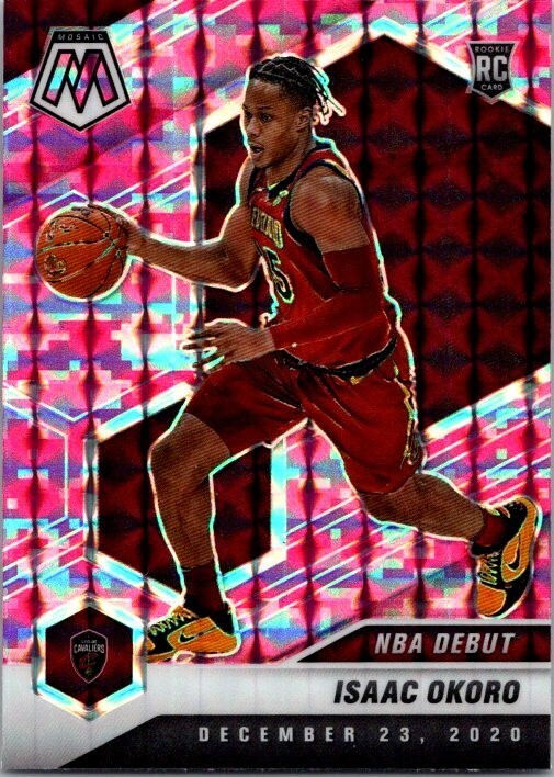 2020-21 Panini Mosaic Isaac Okoro NBA Debut Pink Camo #271 Cleveland Cavaliers